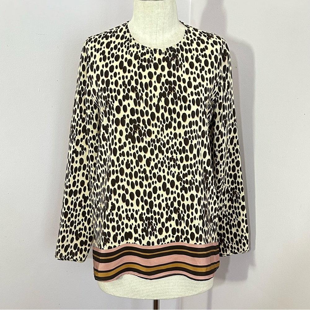 Bagutta Mulberry Silk Animal Print Blouse S